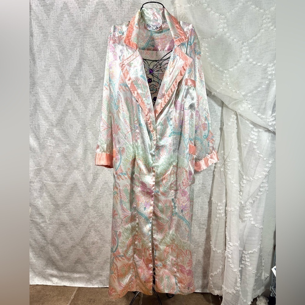 Vintage Sarah spencer silky floral print robe size L
